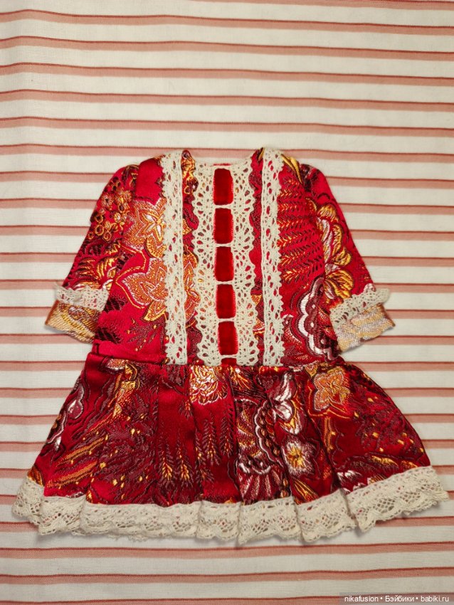 Платье на антикварную или винтажную куклу рост 21-23 см (фото 3)