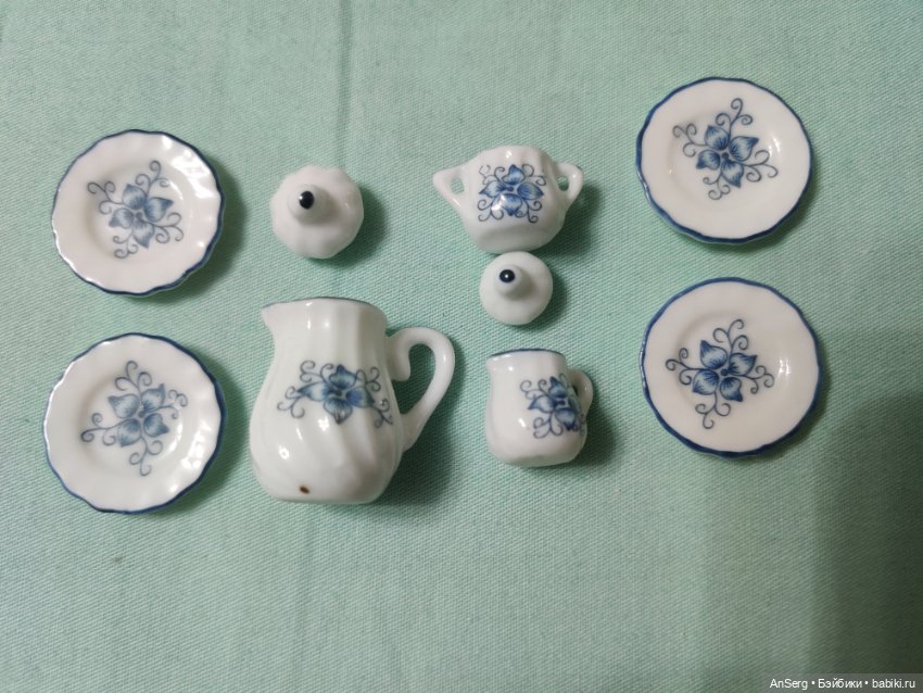 Фарфоровый сервиз — Миниатюра для кукол (фото 2)