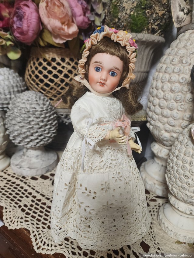 Антикварная французская куколка Лимож, 30 см (фото 10)