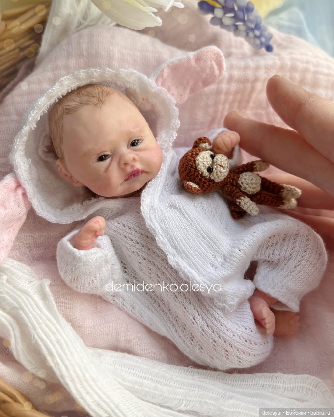 Миниатюрная кукла младенец Дашенька (фото 6)