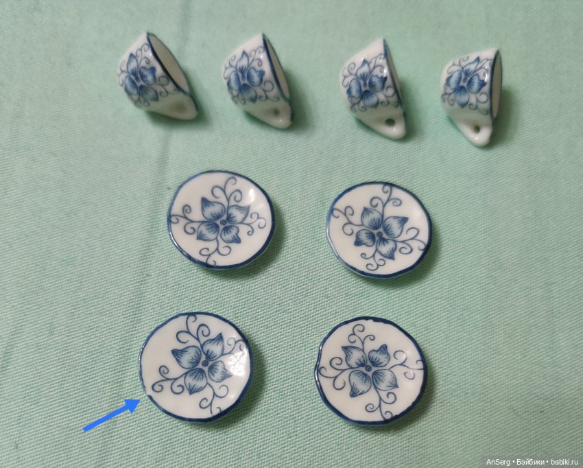 Фарфоровый сервиз — Миниатюра для кукол (фото 3)