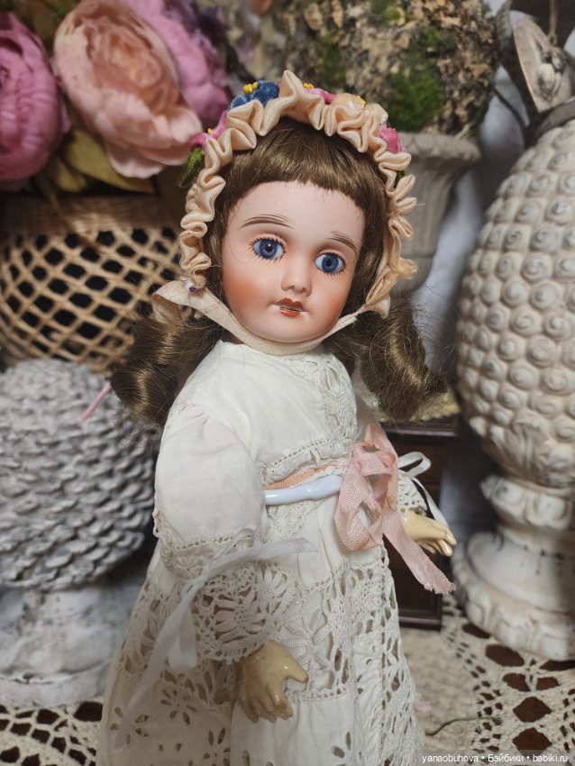 Антикварная французская куколка Лимож, 30 см (фото 9)