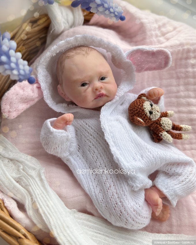 Миниатюрная кукла младенец Дашенька (фото 3)