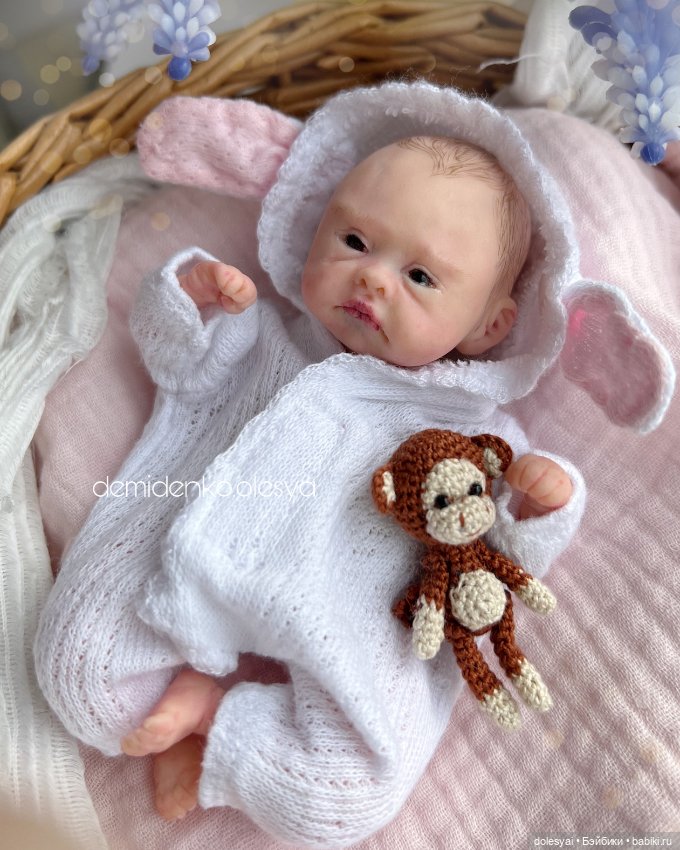 Миниатюрная кукла младенец Дашенька (фото 4)