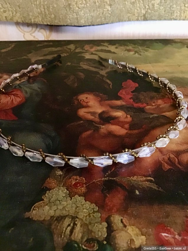 Ободок для волос , старая Чехия , для антикварных кукол и реплик (фото 8)