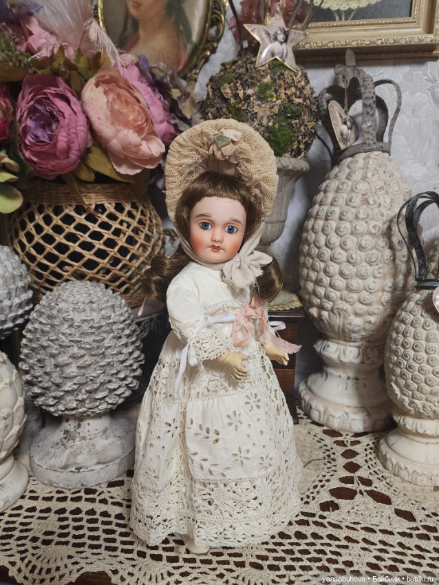 Антикварная французская куколка Лимож, 30 см (фото 3)