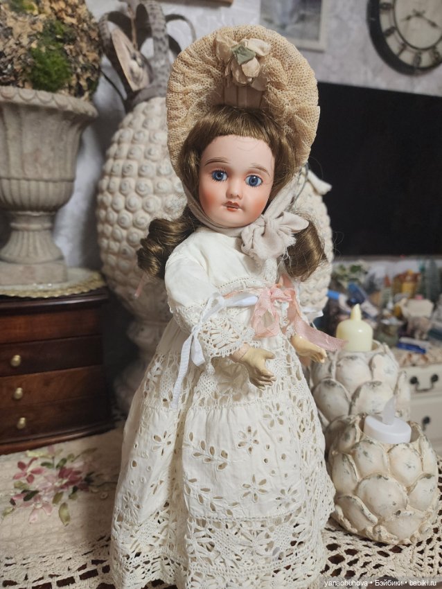 Антикварная французская куколка Лимож, 30 см (фото 4)