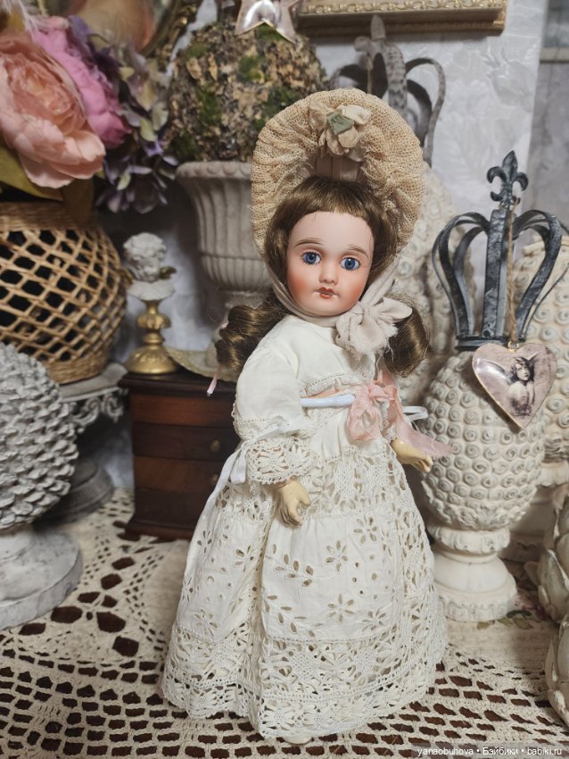 Антикварная французская куколка Лимож, 30 см (фото 6)