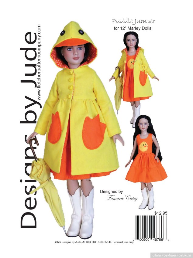 Выкройки для кукол в формате PDF в натуральную величину / одежда для Марли / Агнес Тоннер 30 см