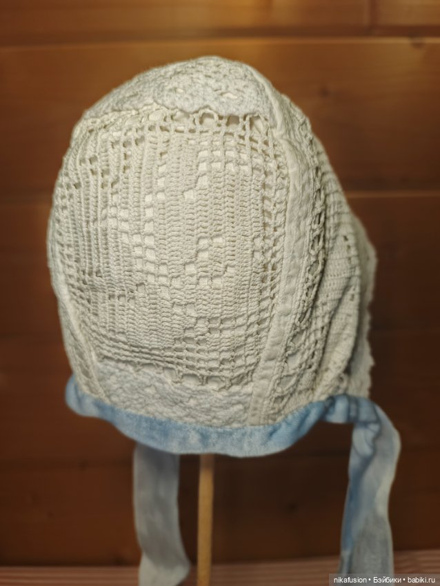 Чепчик на большую антикварную или винтажную куклу (фото 5)