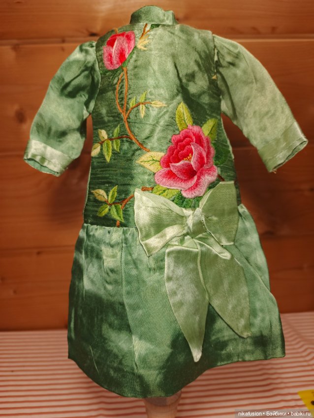 Платье шёлк на антикварную или винтажную куклу (фото 3)