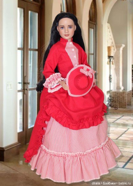 Выкройка PDF в натуральную величину / платье в придворном стиле для кукол Марли / Агнес Тоннер 30 см (фото 3)