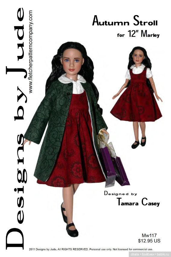 Выкройки для кукол в формате PDF в натуральную величину / одежда для Марли / Агнес Тоннер 30 см (фото 2)