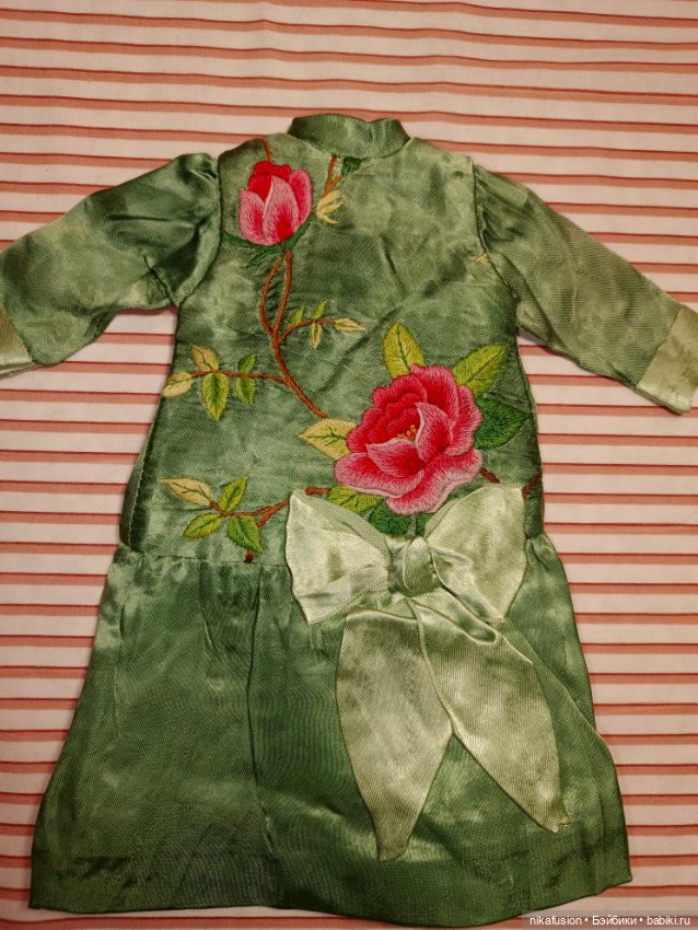 Платье шёлк на антикварную или винтажную куклу (фото 4)