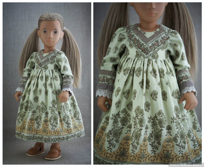Несколько платьев из раритетных купонных тканей для девочек Sasha doll (фото 4)