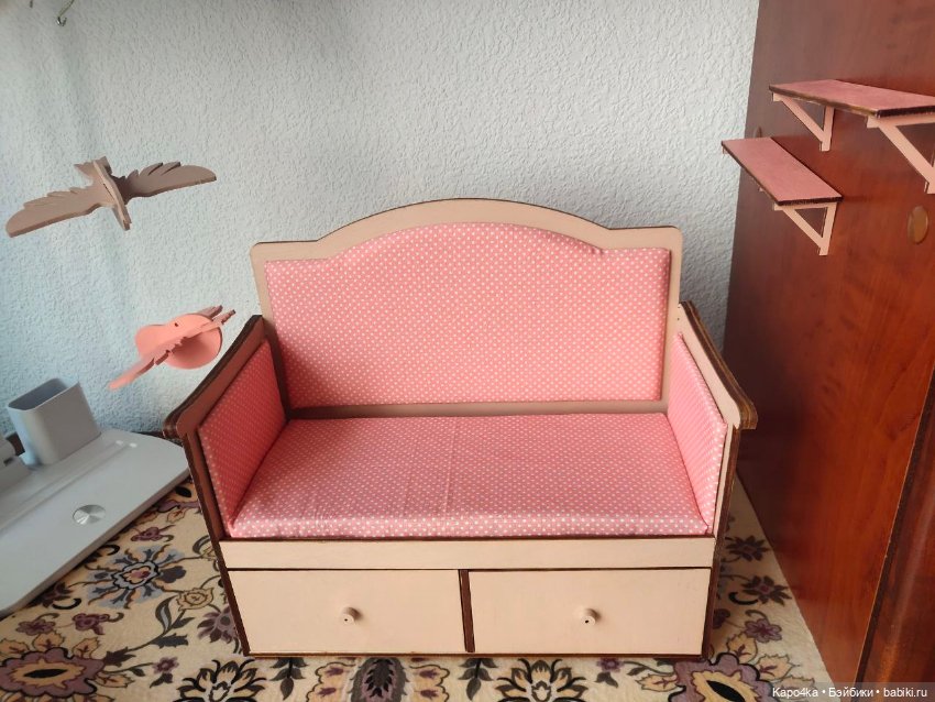 Диван с ящиками для кукол около 30 см (Паолок/Барби) (фото 9)