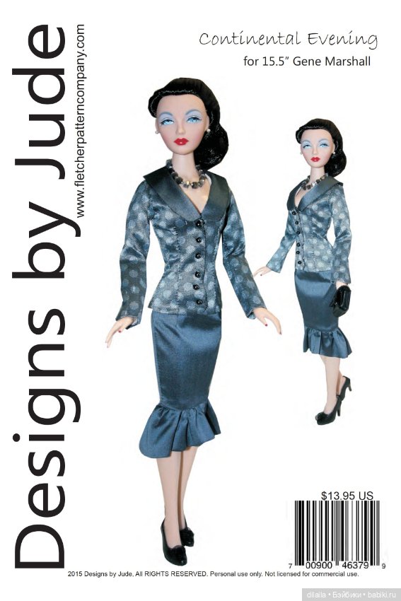 Выкройки для кукол в формате PDF в натуральную величину / одежда для Джин Маршалл Gene Marshall 40см (фото 7)