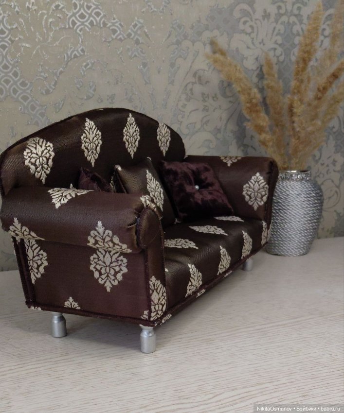 Мебель-диван для кукол Паола, Блайз, Барби 1:6 (фото 2)