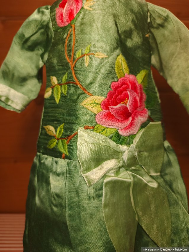 Платье шёлк на антикварную или винтажную куклу (фото 2)