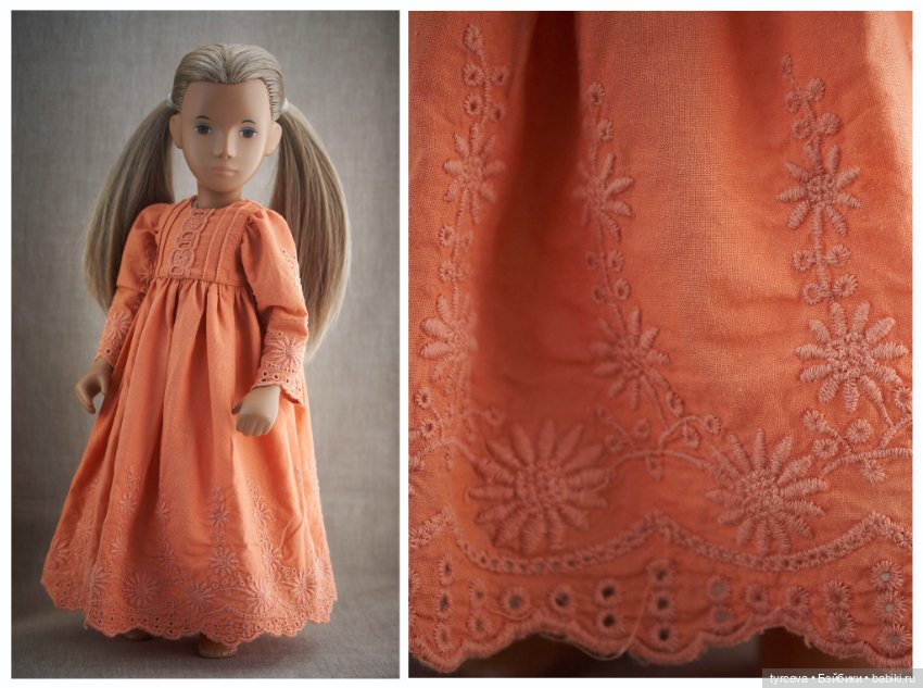 Несколько платьев из раритетных купонных тканей для девочек Sasha doll (фото 7)