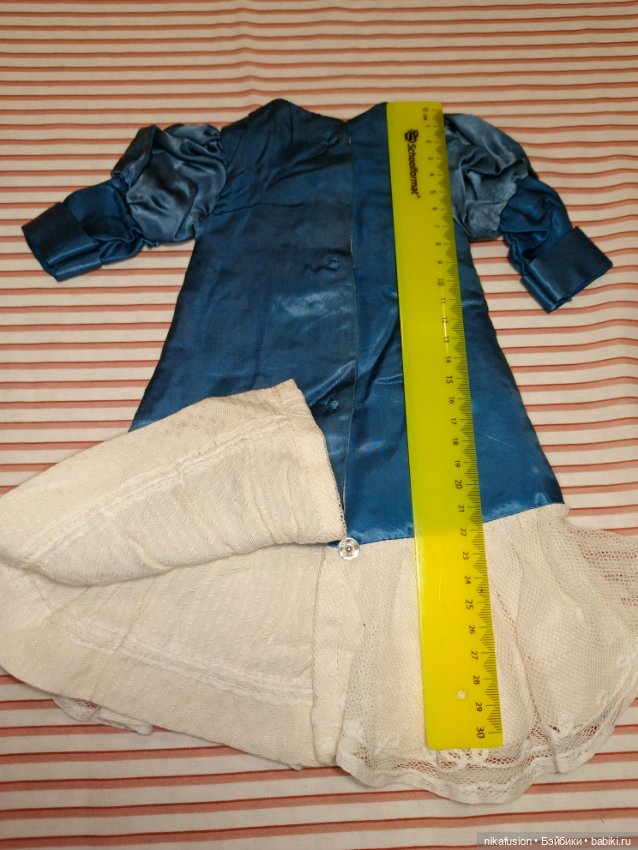 Платье шёлк на антикварную или винтажную куклу рост 45-48 см (фото 8)