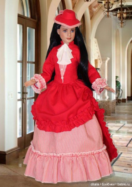 Выкройка PDF в натуральную величину / платье в придворном стиле для кукол Марли / Агнес Тоннер 30 см (фото 4)