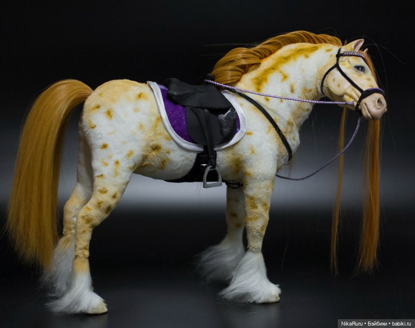 Лошадь для Барби, подвижная в смешанной технике, конь формат 1/6 (фото 6)