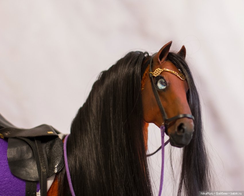 Лошадь для Барби, подвижная в смешанной технике, конь формат 1/6 (фото 6)