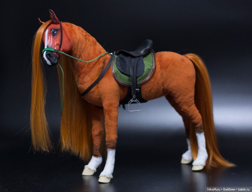 Лошадь рыжая для Барби, подвижная в смешанной технике, конь (фото 3)