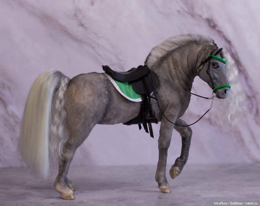 Лошадь для Барби, Фьордская серая лошадь подвижная в смешанной технике, конь (фото 7)