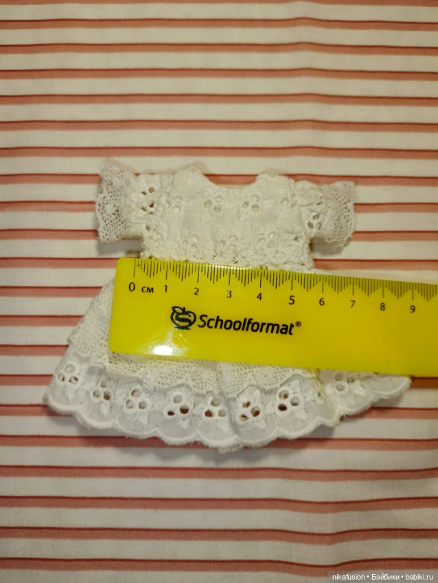 Платье на антикварную или винтажную куклу рост 14 см (фото 4)