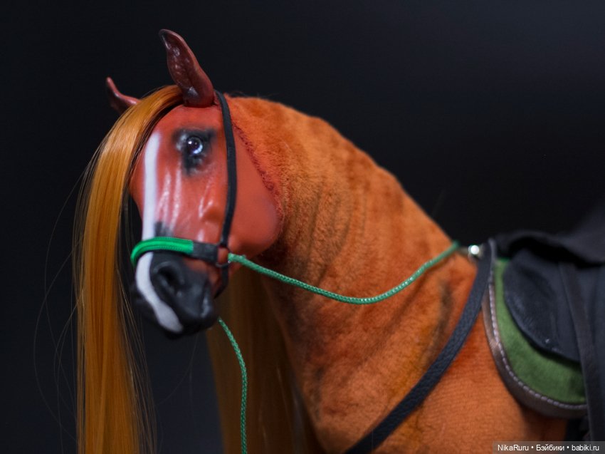 Лошадь рыжая для Барби, подвижная в смешанной технике, конь (фото 4)