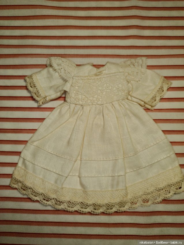 Платье на антикварную или винтажную куклу рост 16 см (фото 4)