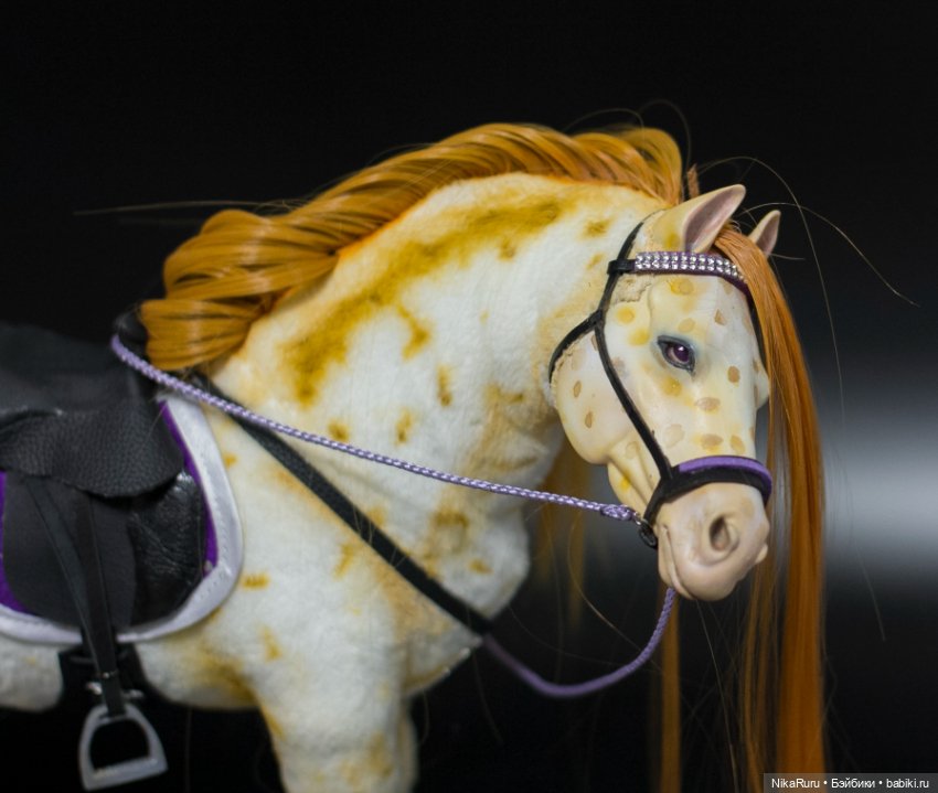 Лошадь для Барби, подвижная в смешанной технике, конь формат 1/6 (фото 5)