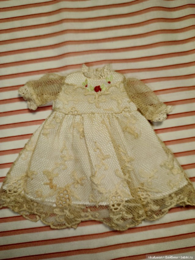 Платье на антикварную или винтажную куклу рост 16 см (фото 4)