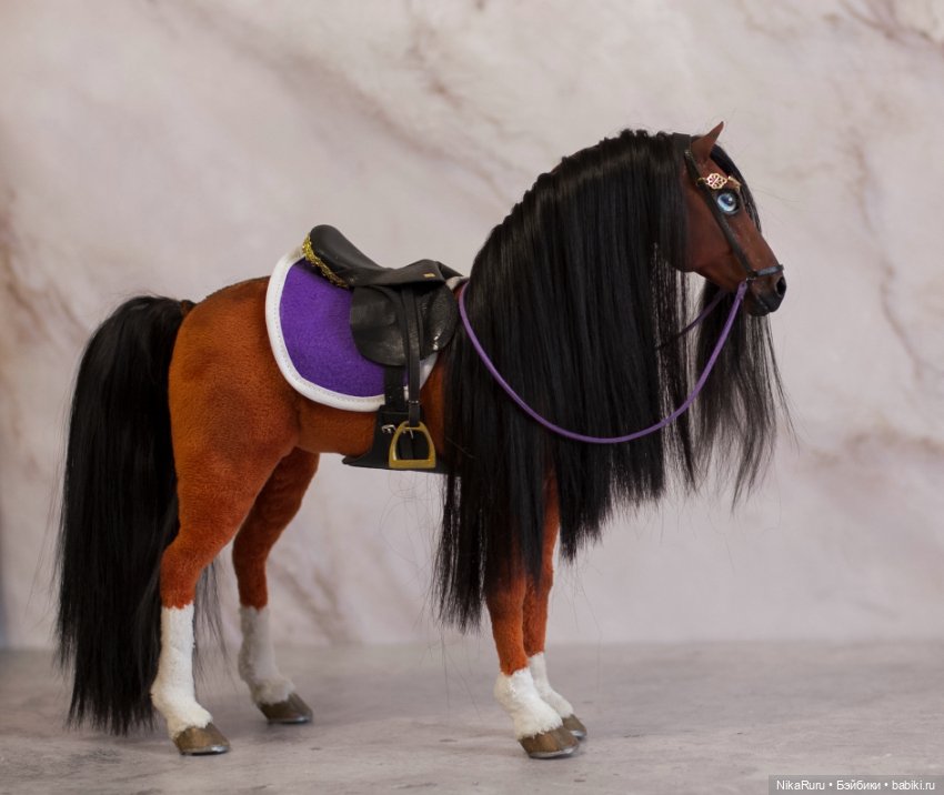 Лошадь для Барби, подвижная в смешанной технике, конь формат 1/6 (фото 5)