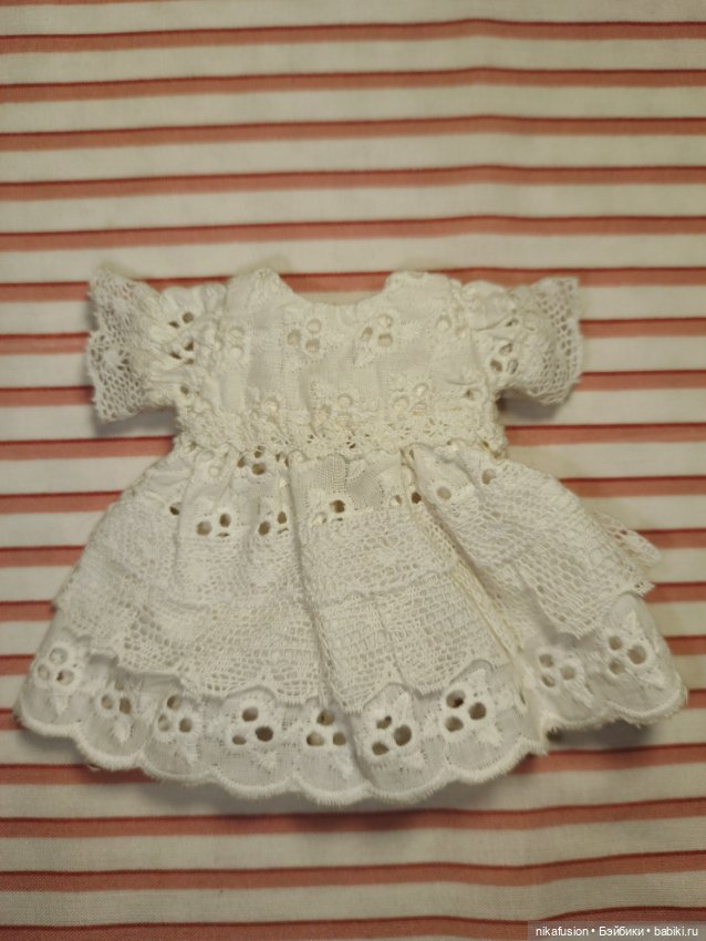 Платье на антикварную или винтажную куклу рост 14 см (фото 3)