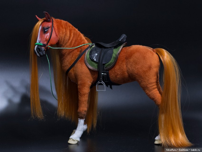 Лошадь рыжая для Барби, подвижная в смешанной технике, конь (фото 8)