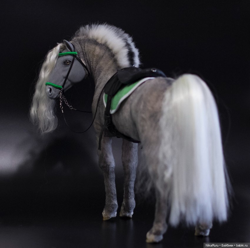 Лошадь для Барби, Фьордская серая лошадь подвижная в смешанной технике, конь (фото 4)