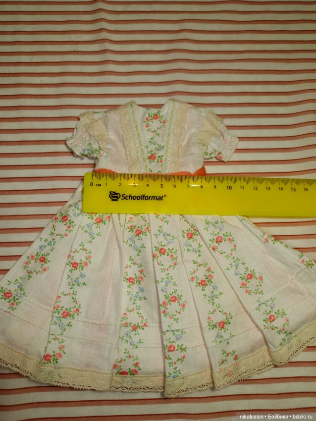 Платье на антикварную или винтажную куклу рост 26-28 см (фото 6)