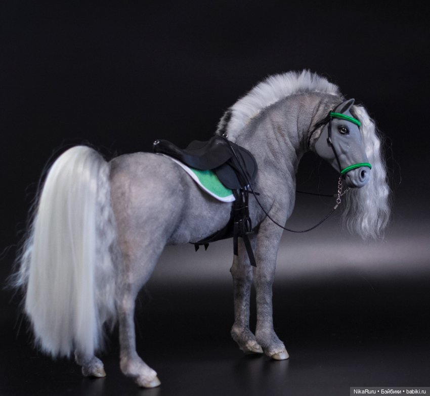 Лошадь для Барби, Фьордская серая лошадь подвижная в смешанной технике, конь (фото 3)