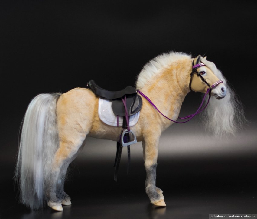 Лошадь для Барби, Фьордская лошадь подвижная в смешанной технике, конь (фото 2)