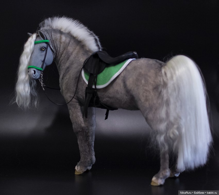Лошадь для Барби, Фьордская серая лошадь подвижная в смешанной технике, конь (фото 5)
