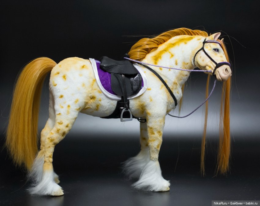 Лошадь для Барби, подвижная в смешанной технике, конь формат 1/6 (фото 4)