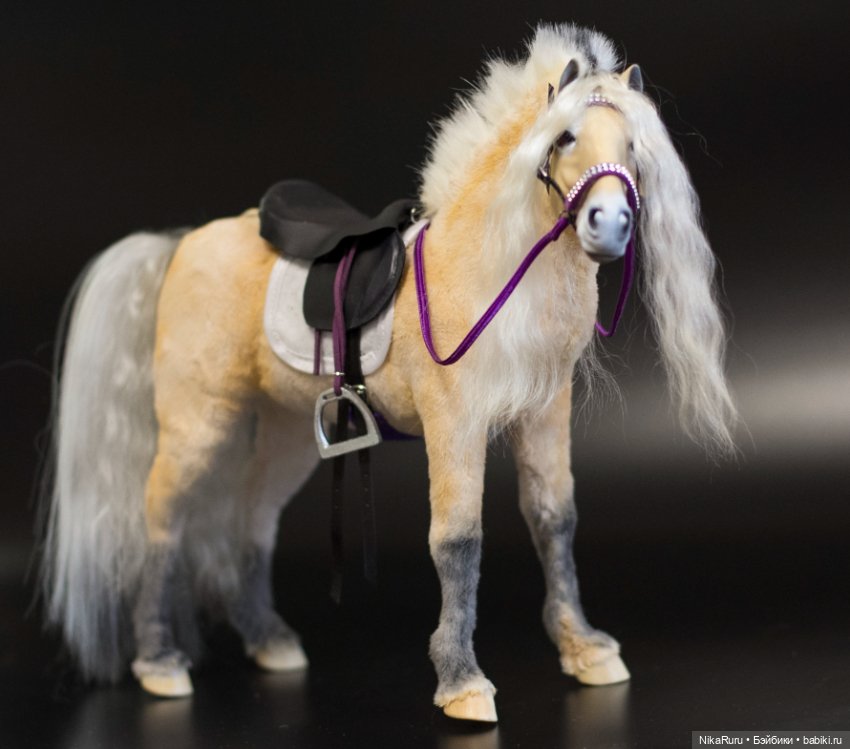 Лошадь для Барби, Фьордская лошадь подвижная в смешанной технике, конь (фото 5)