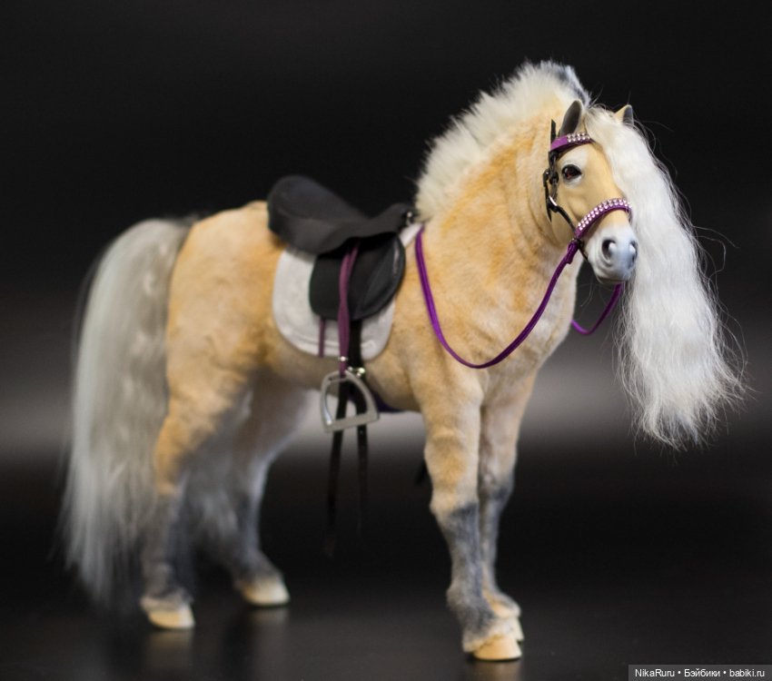 Лошадь для Барби, Фьордская лошадь подвижная в смешанной технике, конь (фото 7)