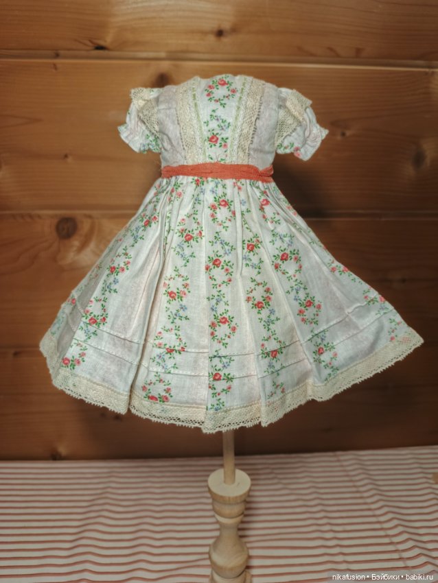 Платье на антикварную или винтажную куклу рост 26-28 см (фото 2)