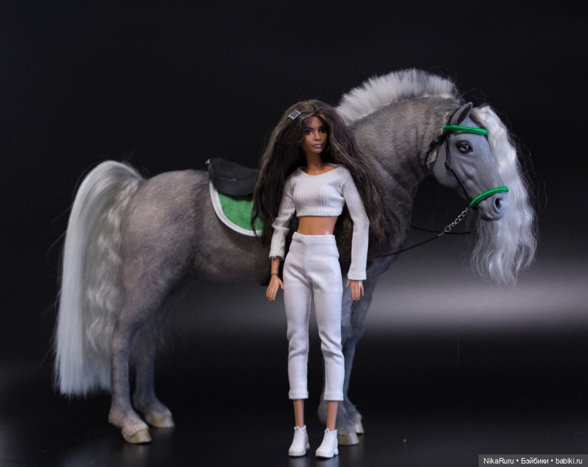 Лошадь для Барби, Фьордская серая лошадь подвижная в смешанной технике, конь (фото 2)