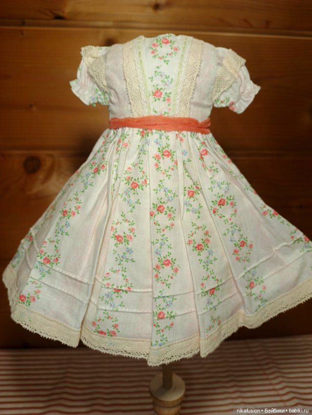 Платье на антикварную или винтажную куклу рост 26-28 см (фото 3)