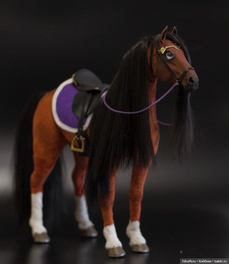 Лошадь для Барби, подвижная в смешанной технике, конь формат 1/6